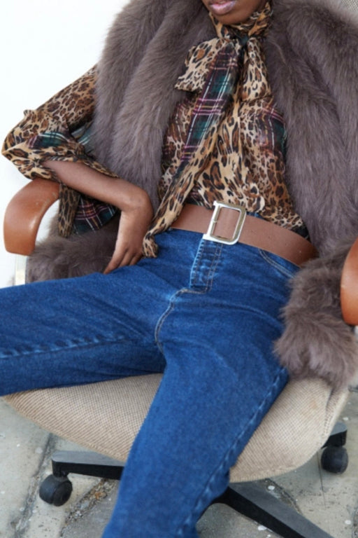 The Leopard Checked Blouse