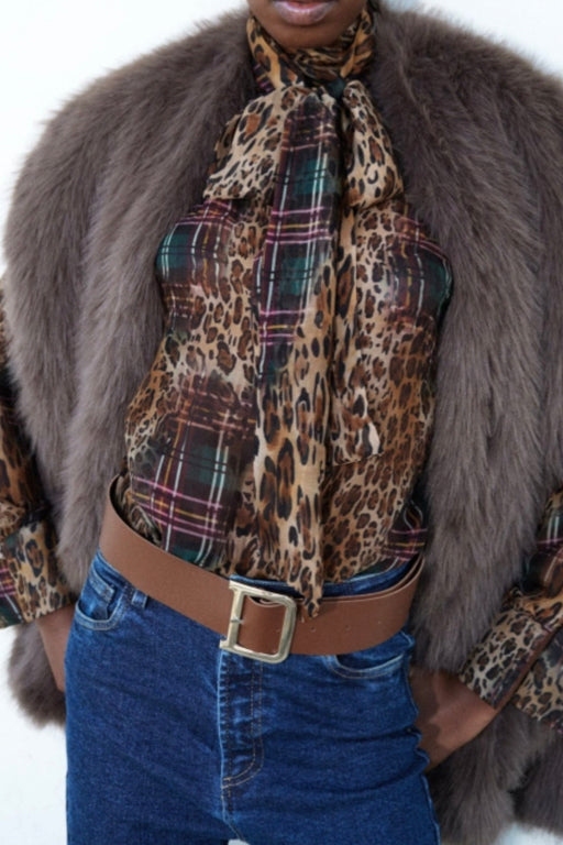 The Leopard Checked Blouse