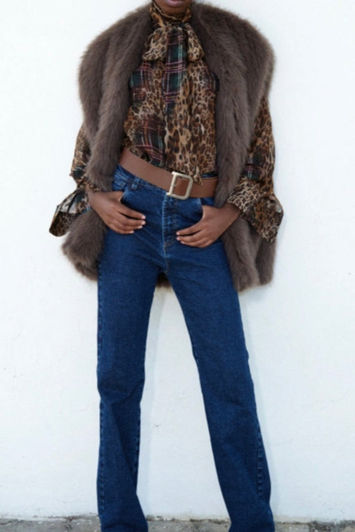 The Leopard Checked Blouse