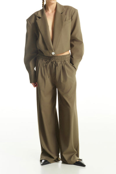 Elasticated Trousers in Green