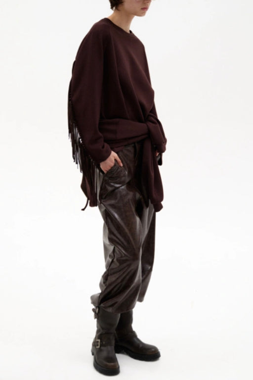 Faux Leather Baggy Trousers