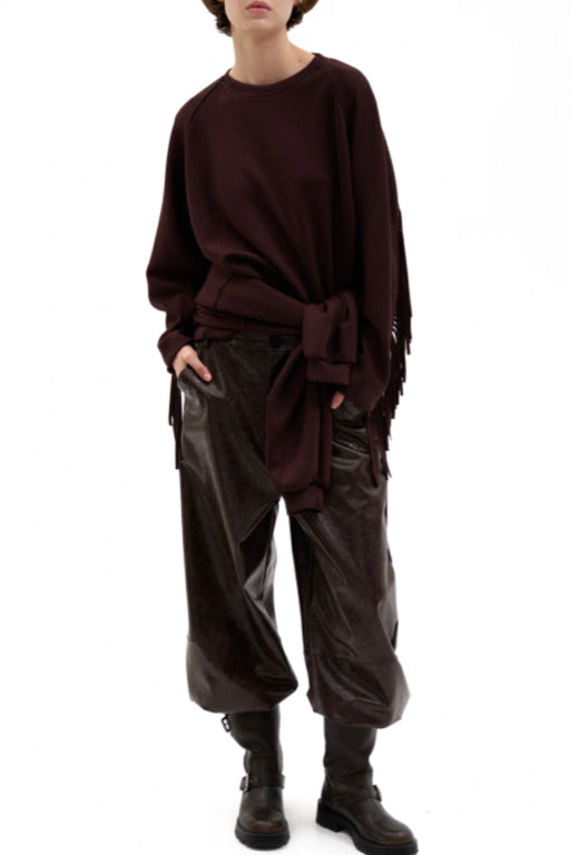 Faux Leather Baggy Trousers