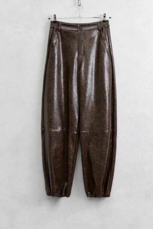 Faux Leather Baggy Trousers