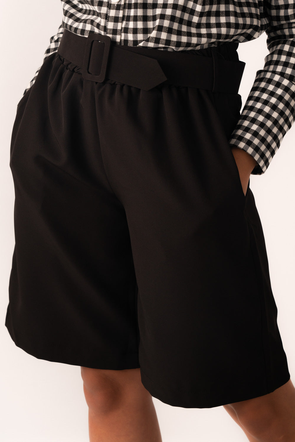 Belted Shorts in Black