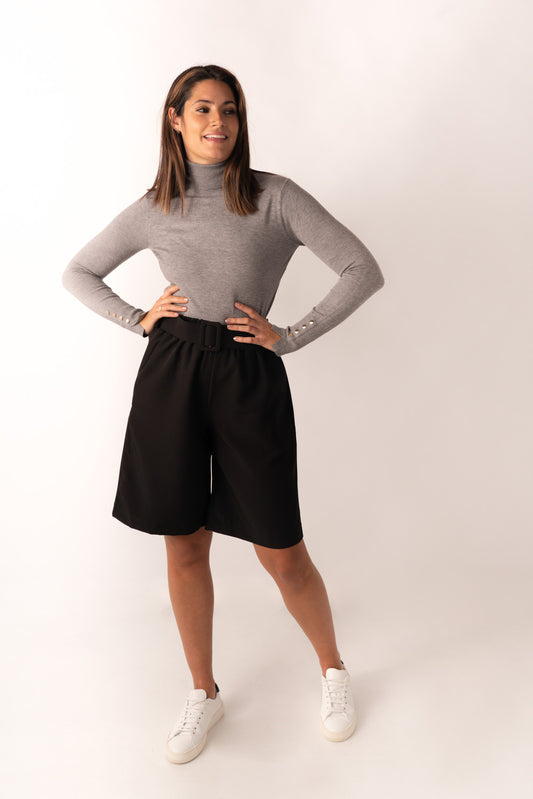 Belted Shorts in Black